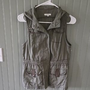Olive Green Hooded Vest